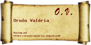 Orsós Valéria névjegykártya
